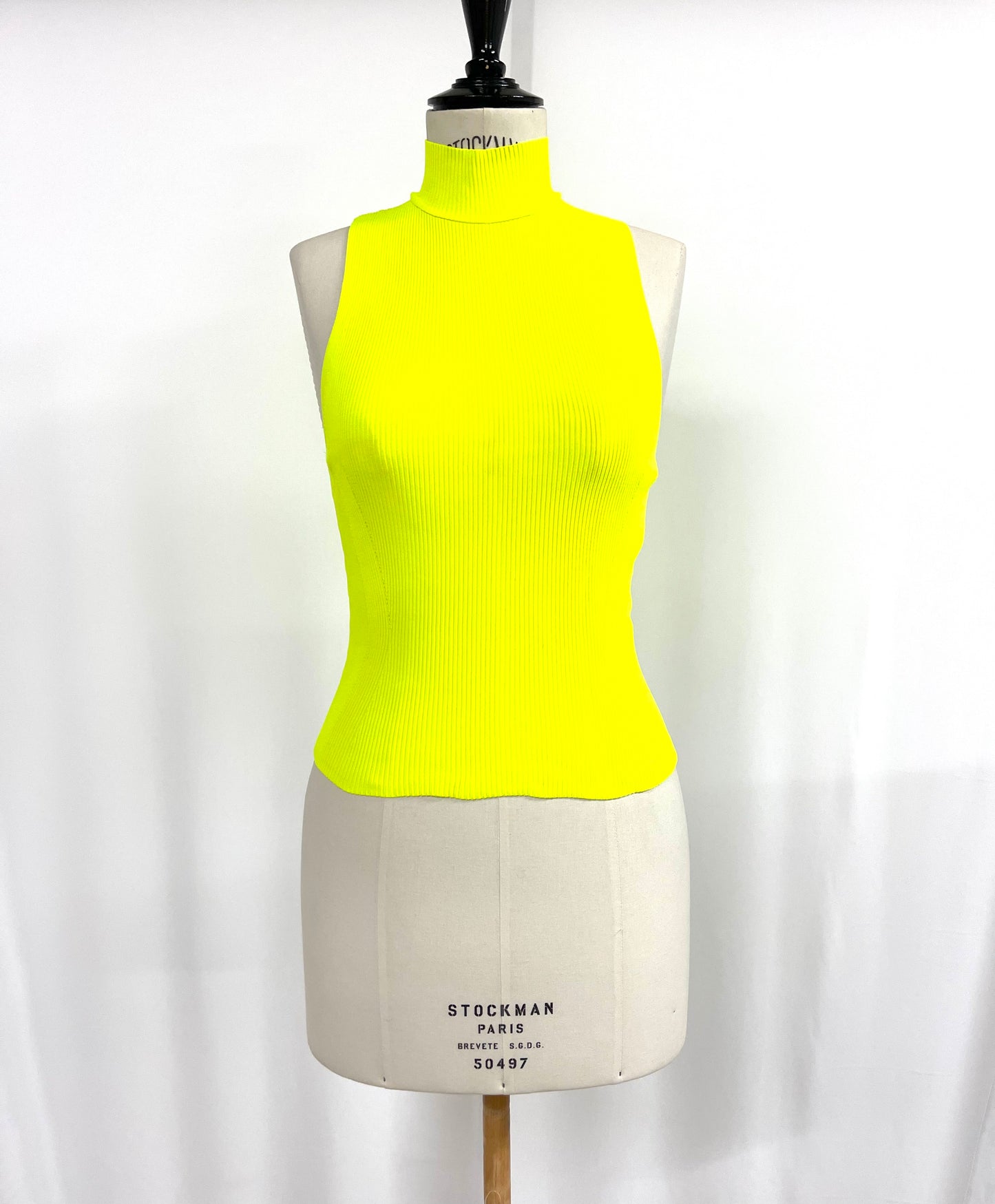 Regata gola alta canelada amarelo fluorescente - Zara