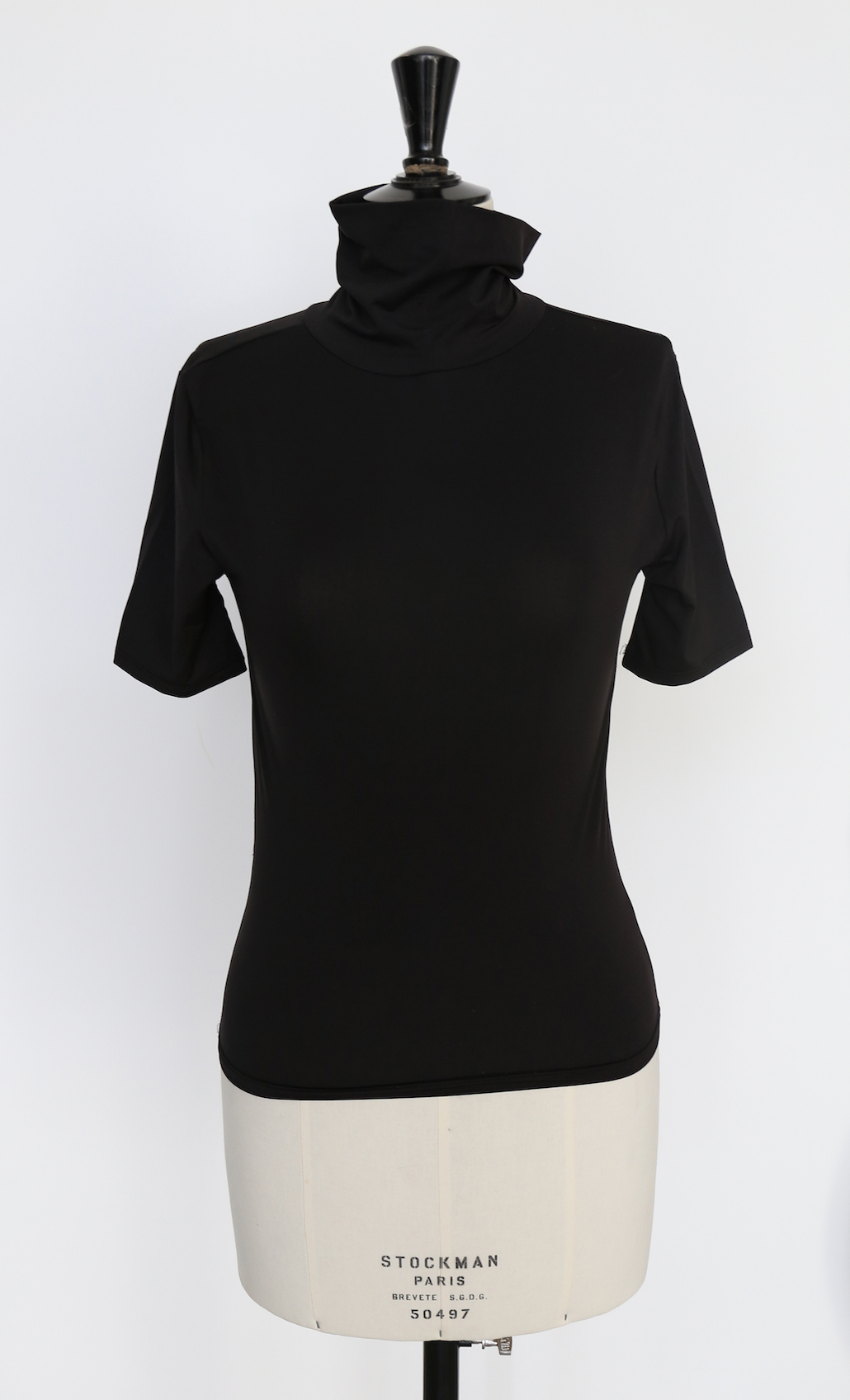 Blusa gola alta lycra preto - Zara